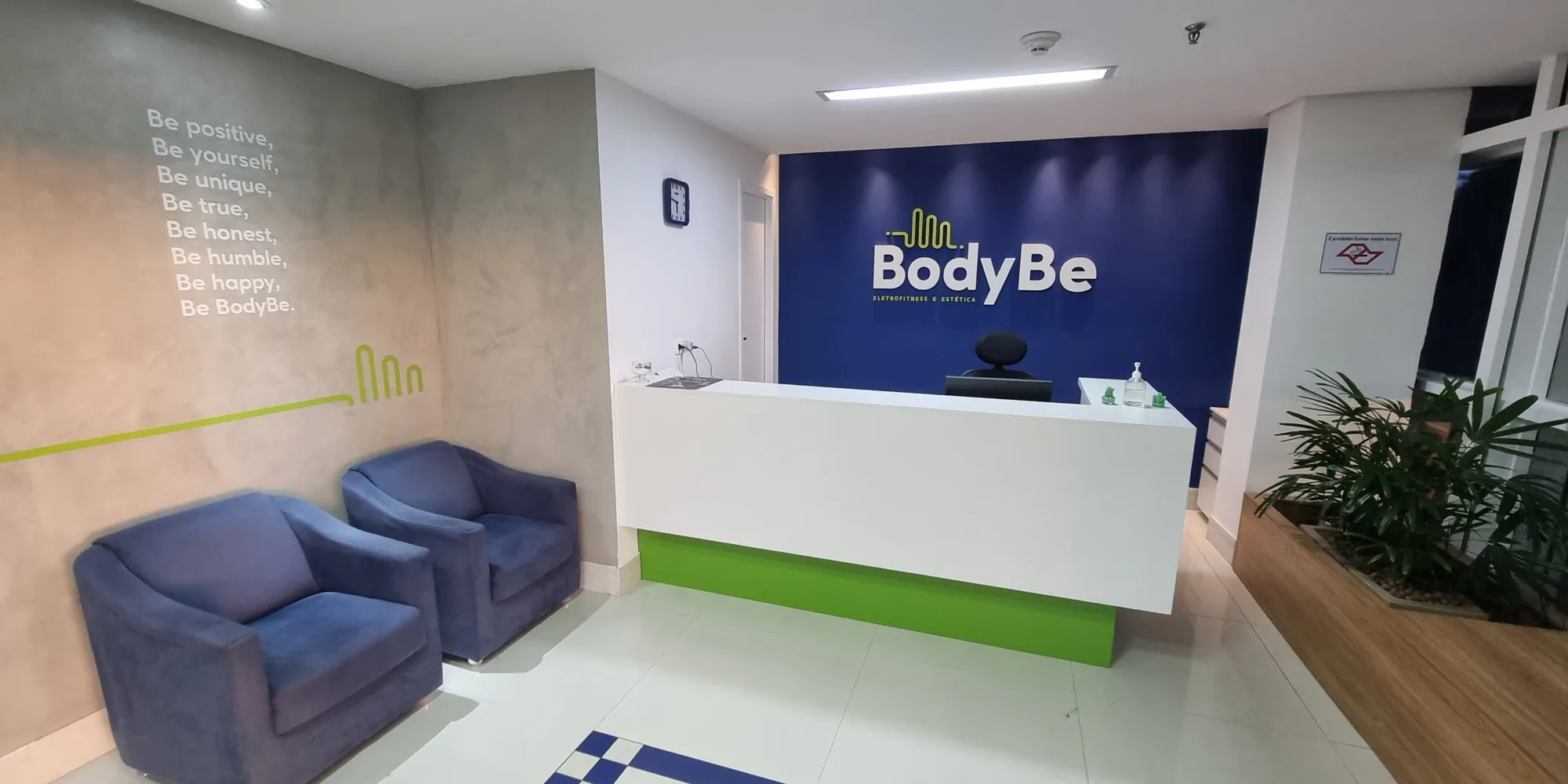 Recepção da BodyBe Eletroestimulação e Estética
