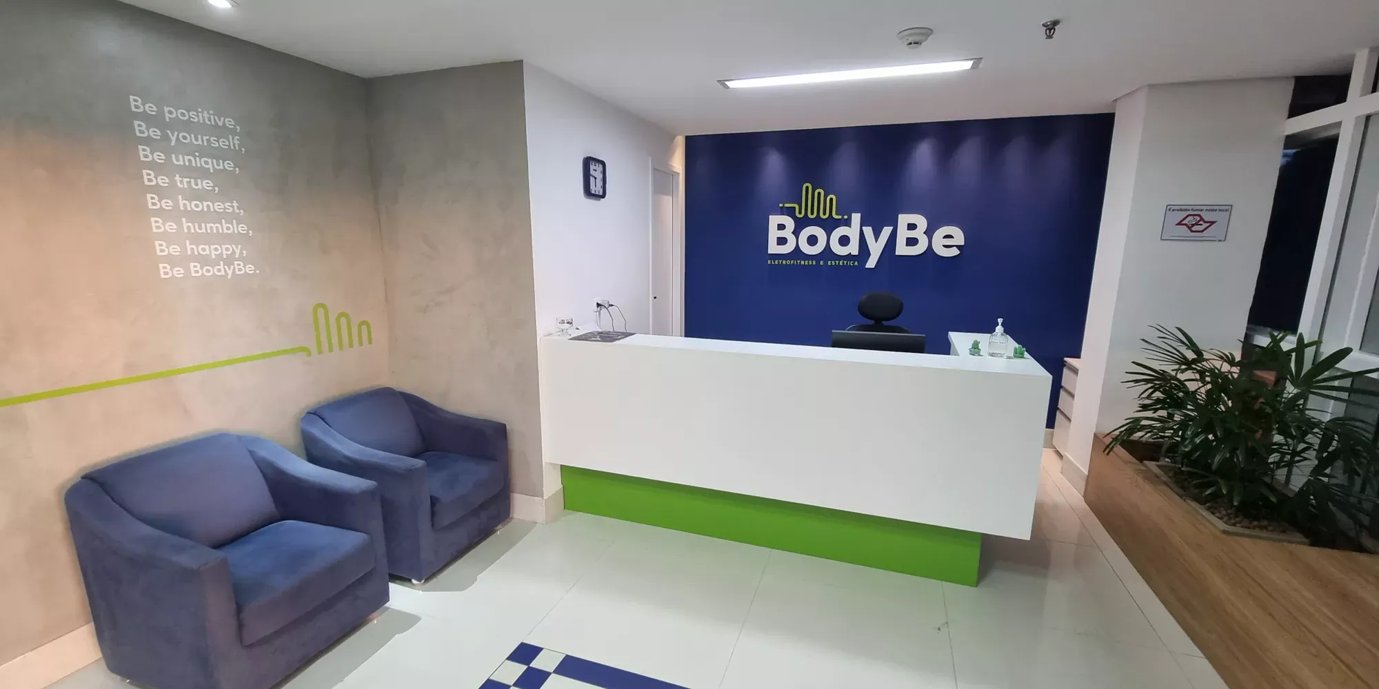 Recepção da BodyBe Eletroestimulação e Estética